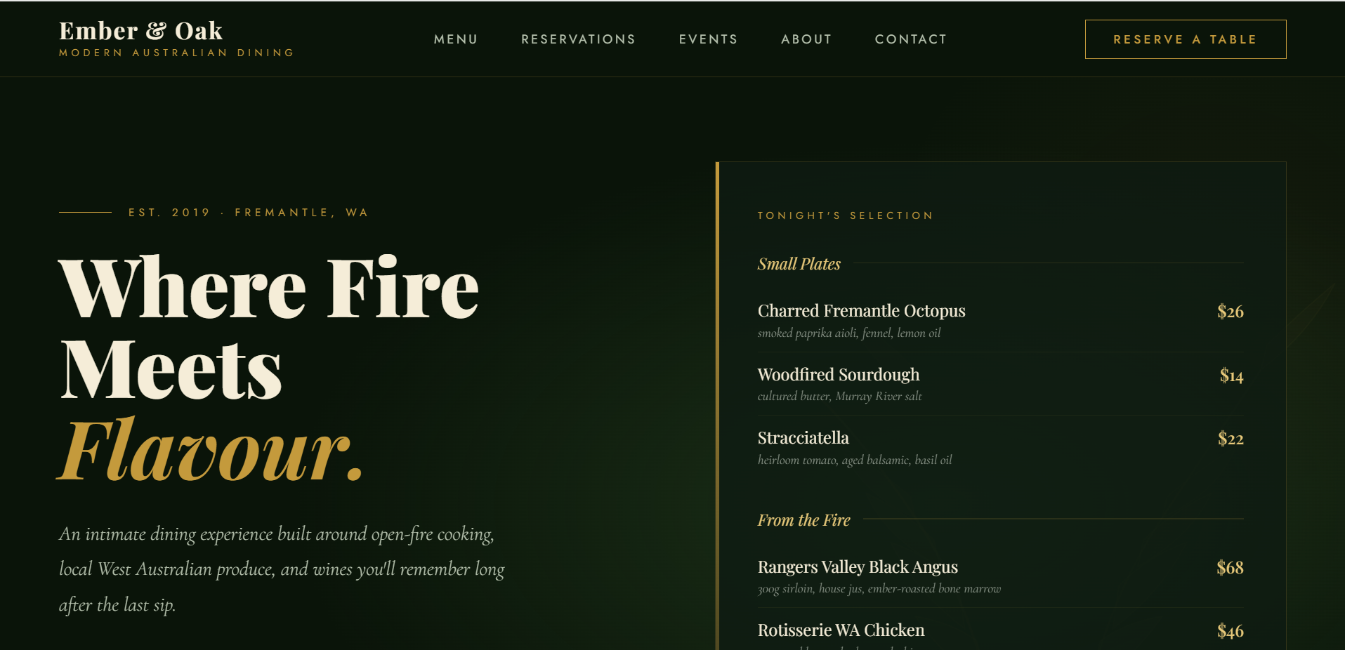 Ember & Oak website design by JC Websites Perth