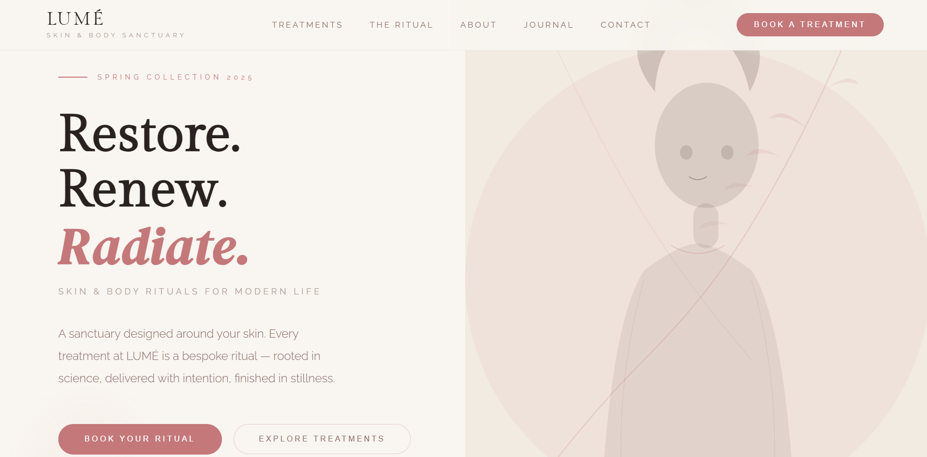 Lumé Skin & Body Sanctuary website design by JC Websites Perth
